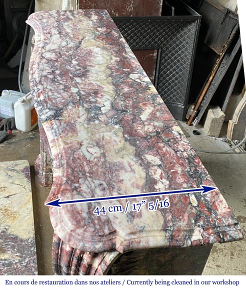 Cheminée de style Régence en marbre Fleur de Pêcher Cheminée de style Régence en marbre Fleur de Pêcher-8